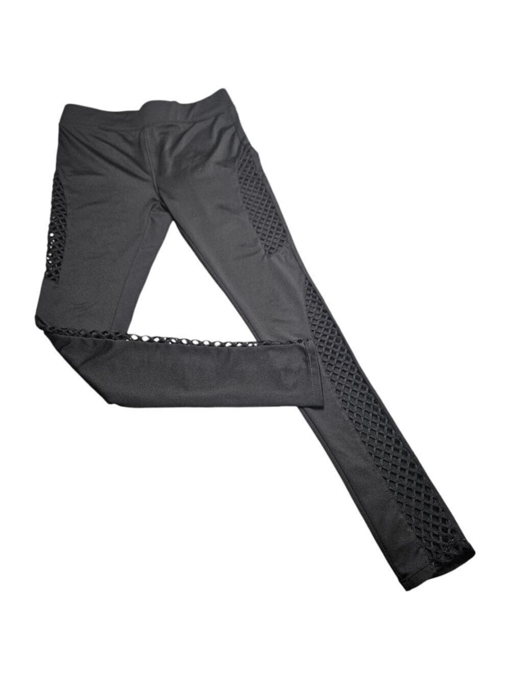 Rocawear Black Mesh Panel Leggings Size S - Picture 2 of 6